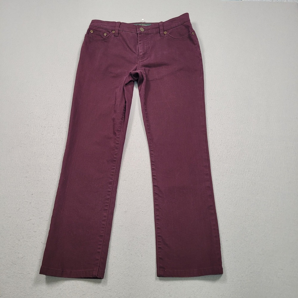 Lauren Ralph Lauren Womens 6P Maroon Petite Straight Leg Jeans RN 41381 CA 56658